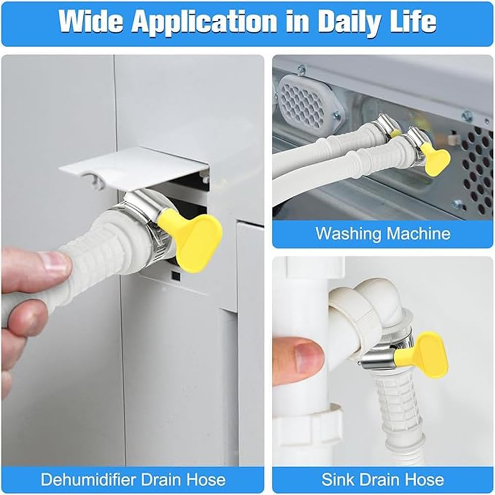Dehumidifier Drain Hose,Patent Pending Dehumidifier Drain Hose,Flexible Universal Drain Hose with Cuttable Rubber Adapter and Connect Clamp,Fit for Air Conditioners,Dehumidifiers(White,6.5 Feet)