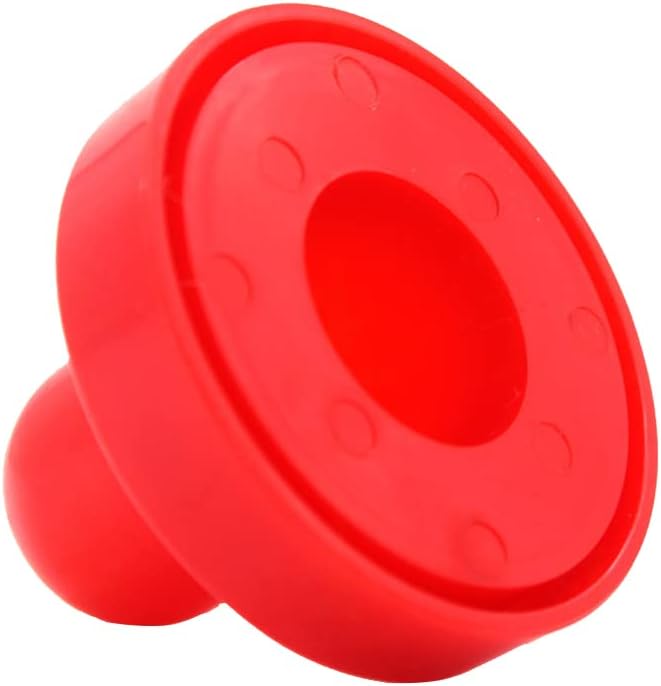 Air Hockey Pushers & Pucks Set, 60mm Mini Goal Handles Paddles Replacement Accessories for Game Tables - Red As Shown