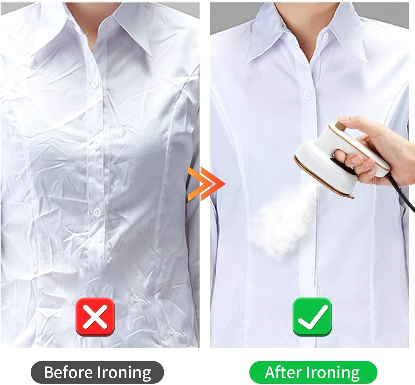 Mini Clothes Iron, Portable Mini Hand-held Travel Ironing Machine, Hand-held Dry and Wet Ironing Machine, Micro Steam Iron,Suitable for Home and Travel(White)