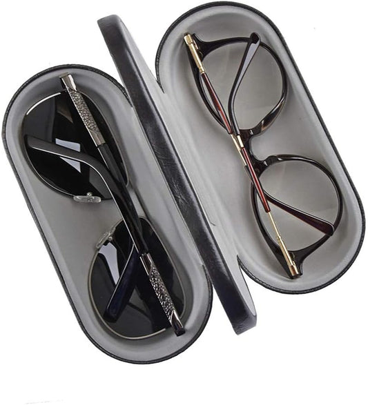 [2 in 1] Dual Glasses Case Hard Shell Eyeglass Case Protective for 2 Eyeglasses (Not Suitable for Sunglasses)
