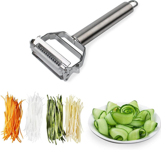Vegetable Peeler & Potato Peelers for Kitchen, Fruit, Carrot, Veggie Julienne Peeler, Shredded Carrots, Cucumber Julienne Slicer Vegetable Cutter, Dual Blade Stainless Steel Peeler