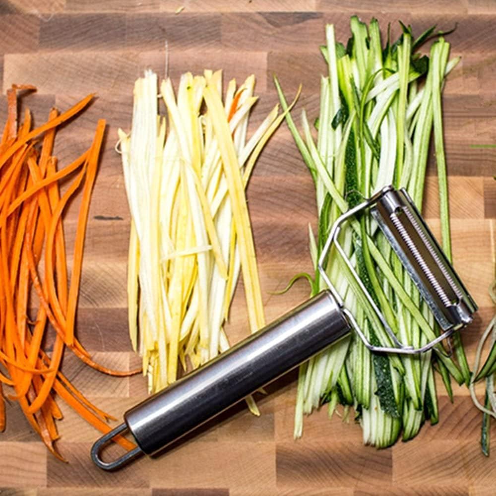 Vegetable Peeler & Potato Peelers for Kitchen, Fruit, Carrot, Veggie Julienne Peeler, Shredded Carrots, Cucumber Julienne Slicer Vegetable Cutter, Dual Blade Stainless Steel Peeler