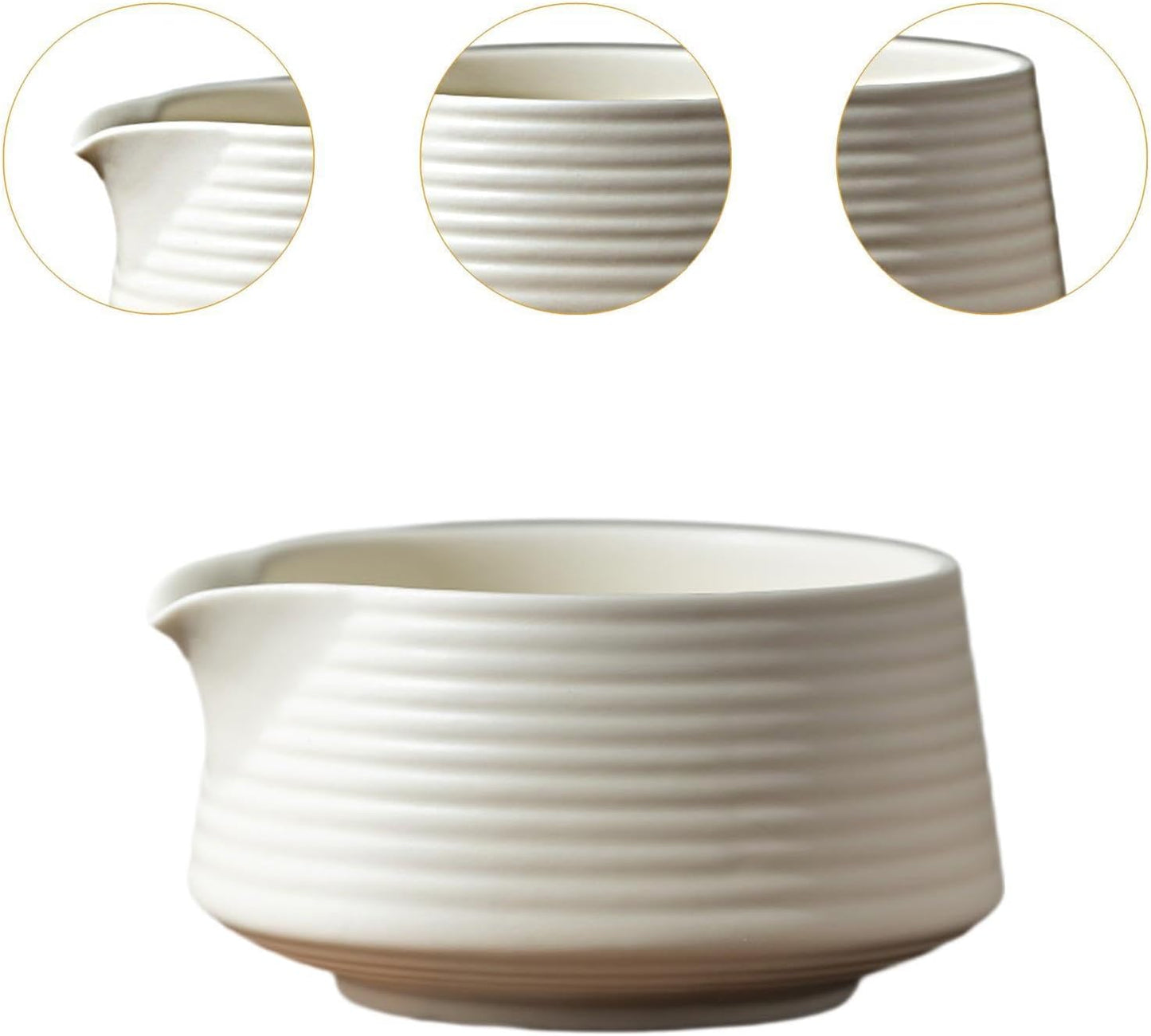 Japanese Matcha Bowl Handmade Matcha Ceremony Matcha Cup with Spout for Restaurant, White