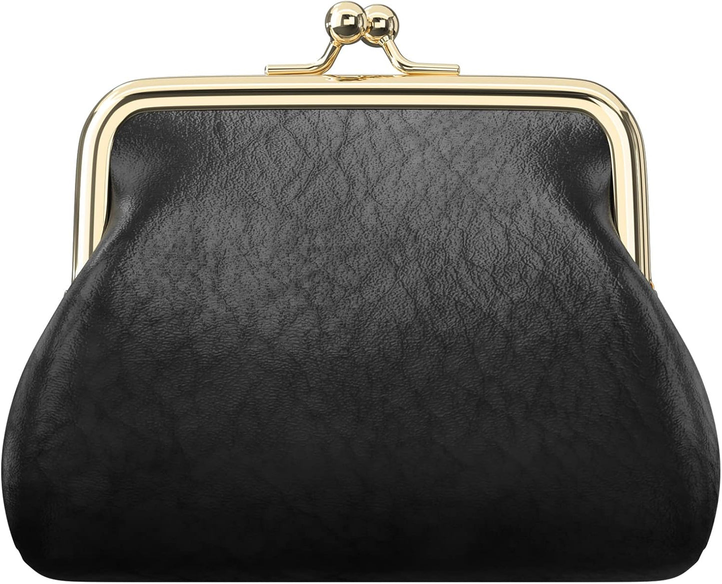 Coin Purse, Small PU Leather Change Purse, Coin Wallet with Clasp, Car Change Holder Pouch for Woman Men Kids Girls, Black