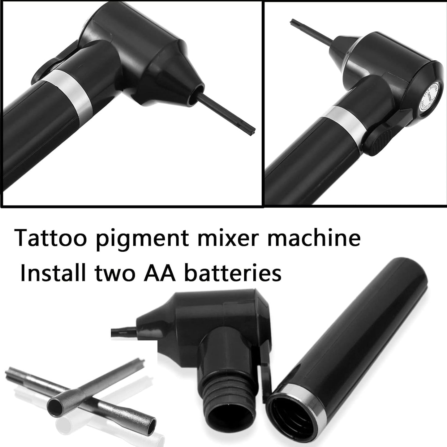 Tattoo Ink Mixer Machine Set -  Electric Tattoo Ink Blender with 100Pcs Mixing Sticks Set Ink Mixer Machine Tattoo Pigment Agitator Pigment Ink Sticks Ink Mixer Sticks for Tattoo Supply