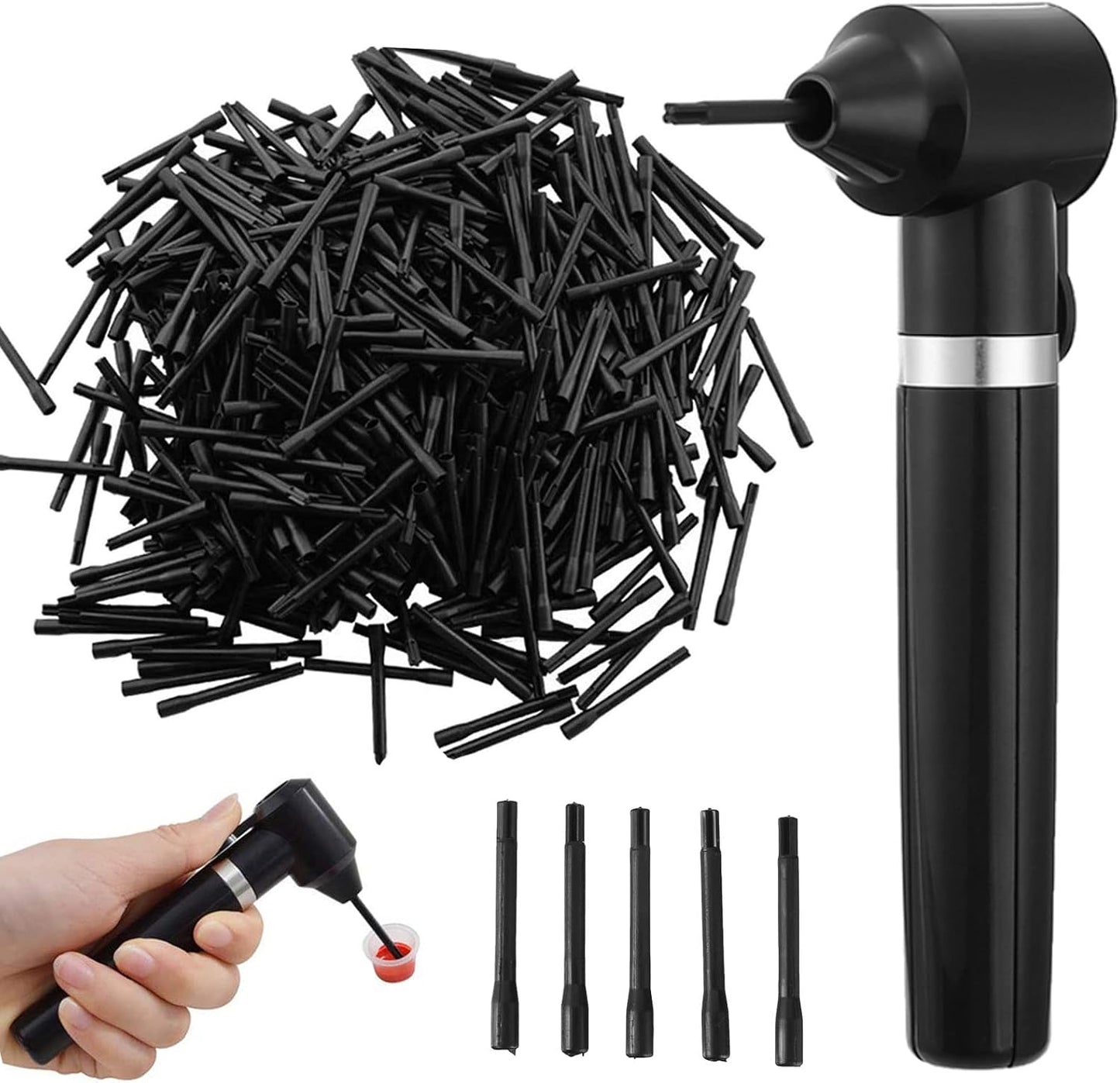 Tattoo Ink Mixer Machine Set -  Electric Tattoo Ink Blender with 100Pcs Mixing Sticks Set Ink Mixer Machine Tattoo Pigment Agitator Pigment Ink Sticks Ink Mixer Sticks for Tattoo Supply