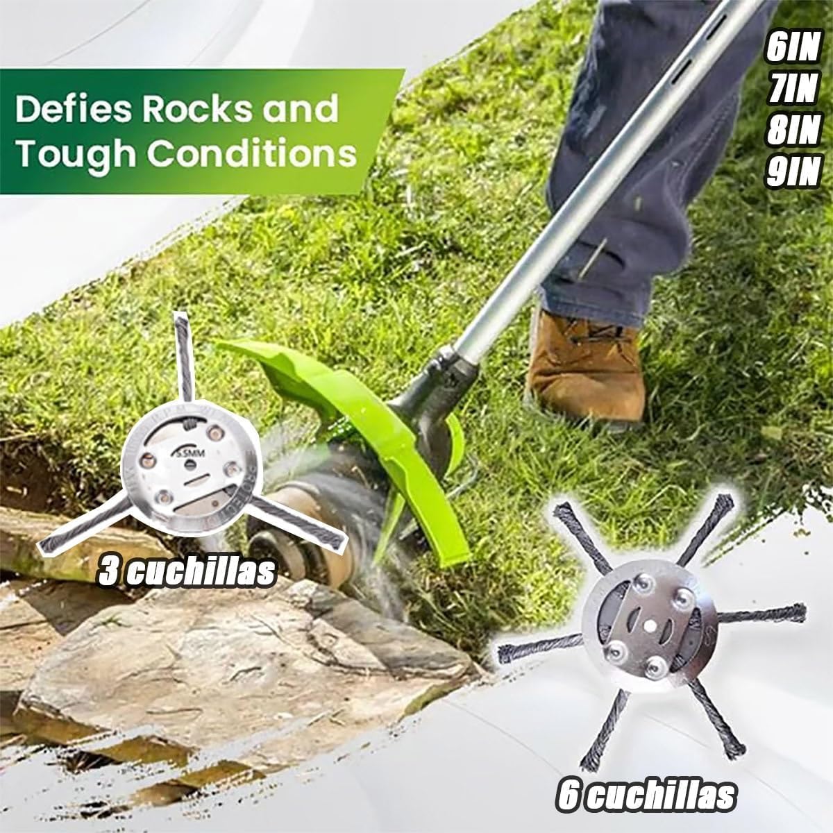 Universal Wire Weed Eater Head,Steel Wire Wheel Grass Trimmer,Steel Wire Weed Eater Head,Rotary Cutter Trimmer Head for String Trimmers, Gardening Lawnmower, Moss & Rust Removal (6 Knives)