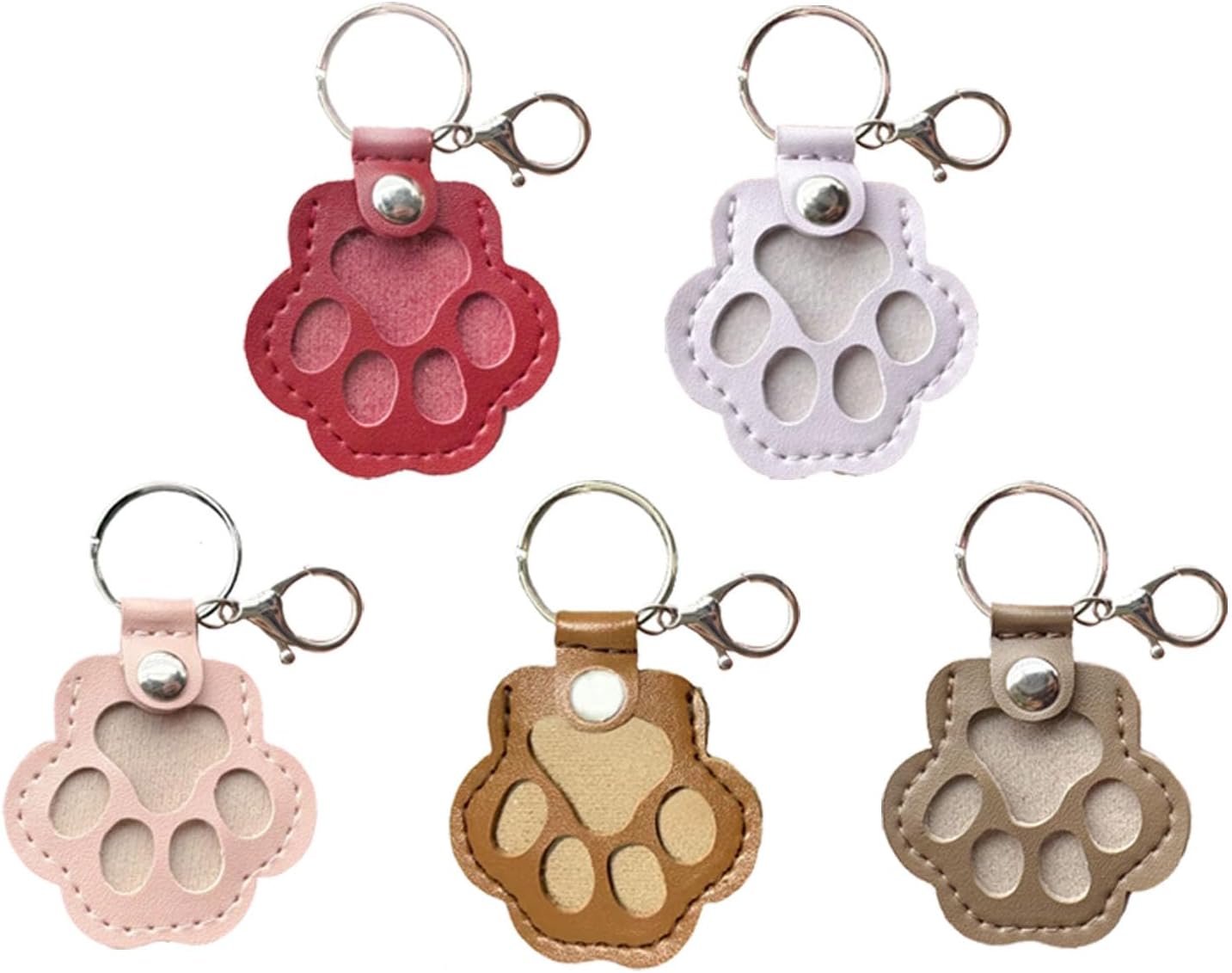 Dog Hair Keepsake Keychain, Dog Fur Storage Keychain, Cat Paw Shaped Keychains,For Bag Purse Paw Charm Key Holder