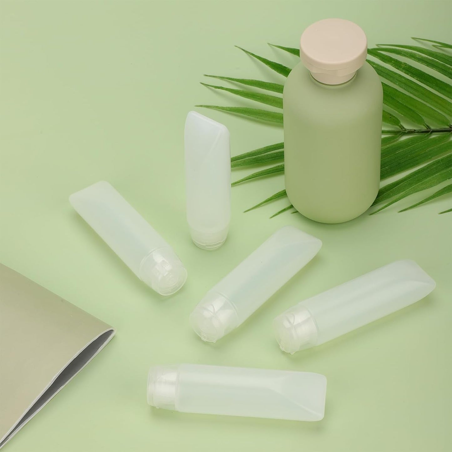 5-Pack 1oz Travel Bottles Leak Proof - Refillable Clear Toiletry Containers for Shampoo, Lotion & Cosmetics, Empty Squeeze Tubes with Twist Cap, TSA Approved Portable Dispensers