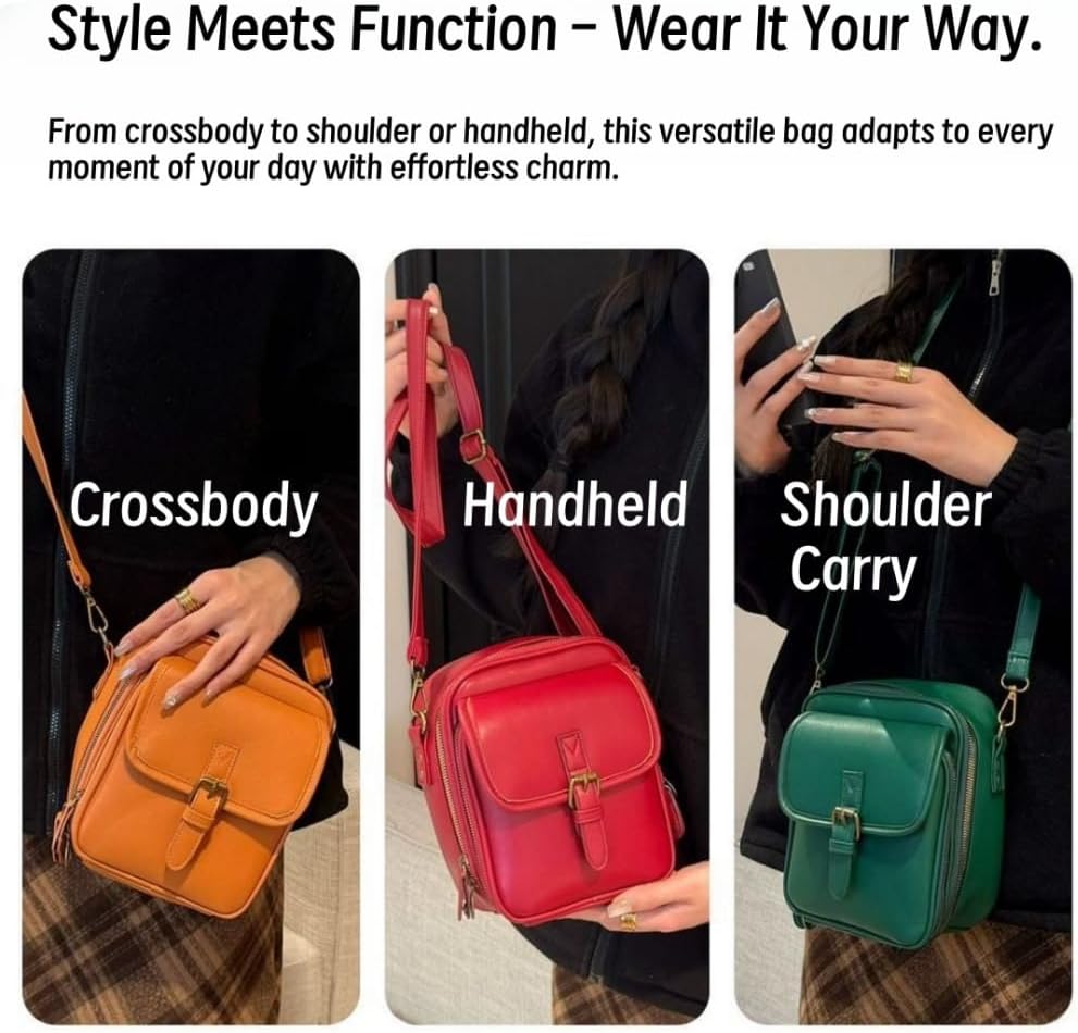 Collaborate 1 Crossbody Leather Bag, Urvashi Crossbody Leather Bag Anti Theft, Cross Body Bag, Lady's Vintage Shoulder Purse