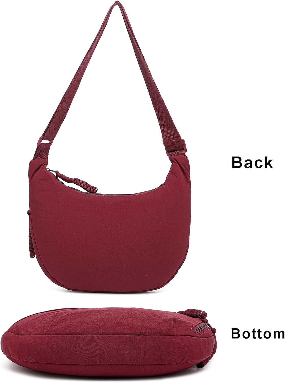 Crescent Bag for Women Men Nylon Crossbody Bags Multi-Pocket Sling Bag Roomy Hobo Bags Moon Bag Slouchy Dumpling Bag