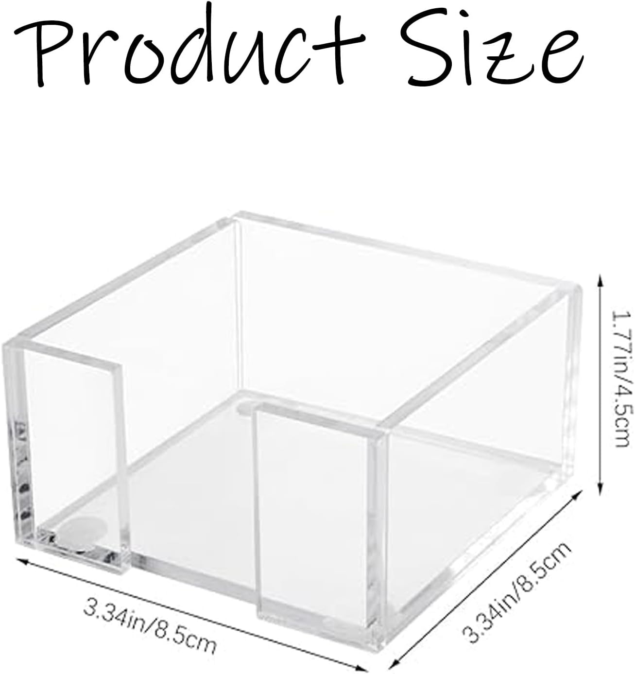 1pcs  3x3 Inch Acrylic Sticky Note Holder - Clear Desktop Organizer for Post-it Notes, Perfect for Office, Home & Classroom, Transparent Memo Pad Dispenser with Crystal Design
