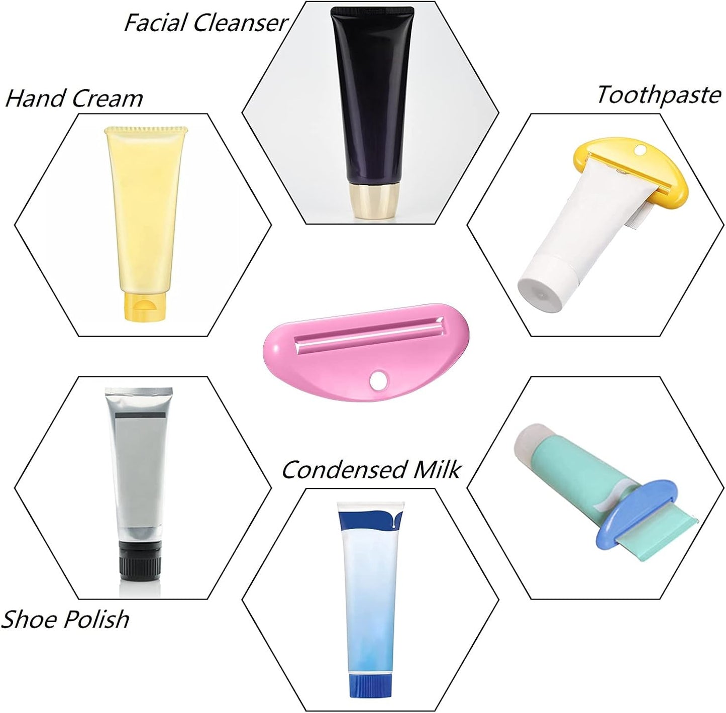 8 Pcs Toothpaste Tube Squeezer Dispenser, Plastic Holder Clips for Saving Facial Cleanser Creams Paint and More Tubular Items (Random Colors)