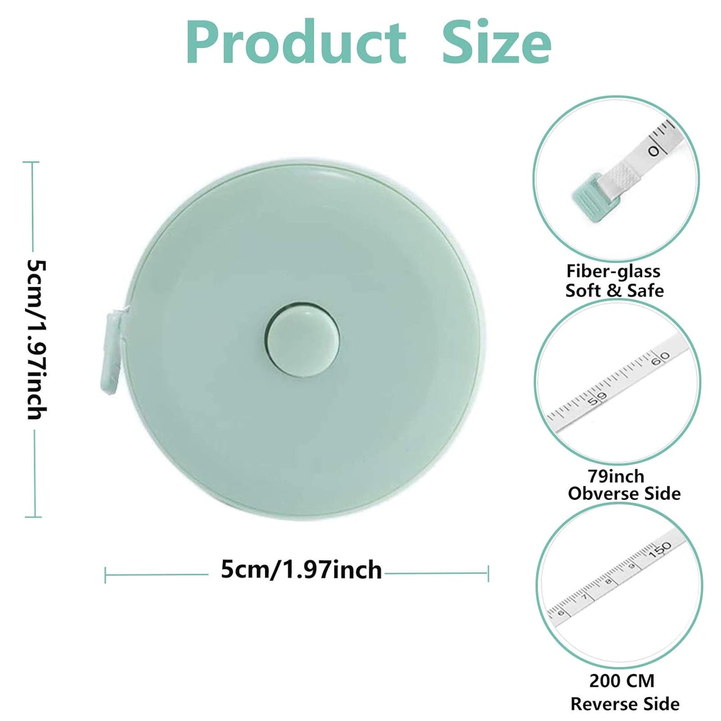 Tape Measure,3 Pack Soft Sewing Tape Measure for Body Measuring,78.7 Inchs Mini Measurement Tape,Premium Retractable Fabric and Cloth Tape Measure, Handy, Compact and Easy to Read (Mixed Color)