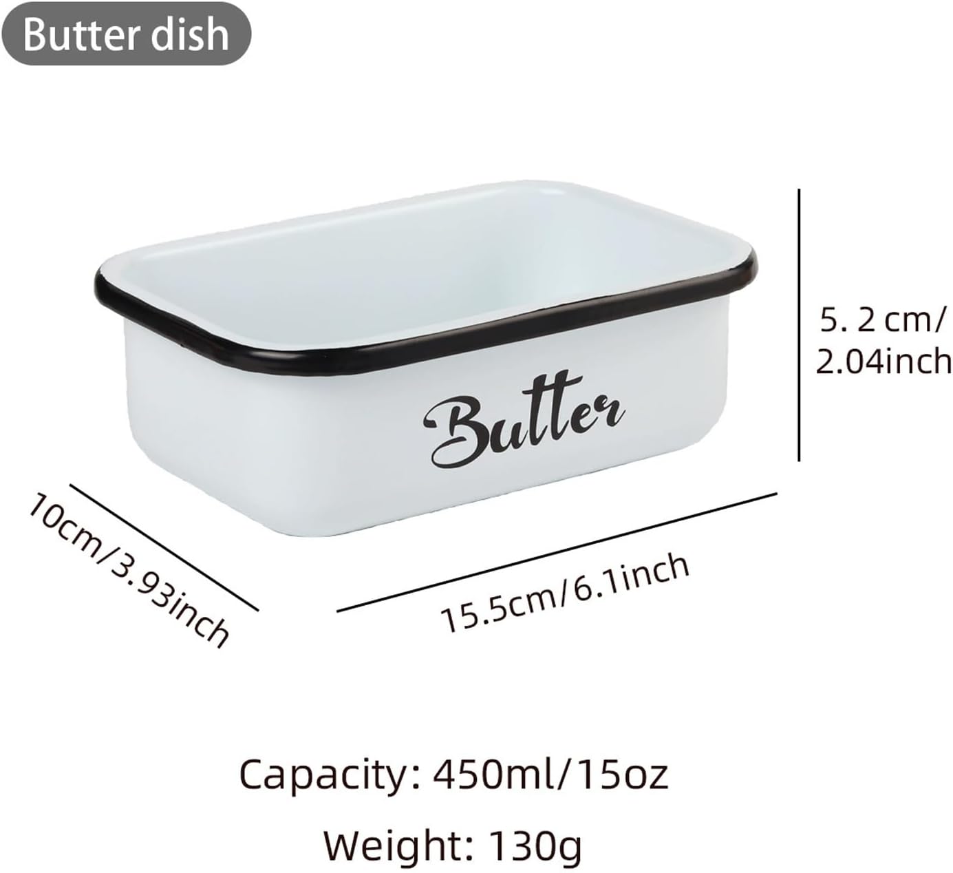 Butter Dish with Lid for Countertop, AISBUGUR Metal Butter Keeper, Includes Stainless Steel Multipurpose Butter Knife, Large Silicone-Enhanced Butter Container, Perfect Kitchen Gift - White