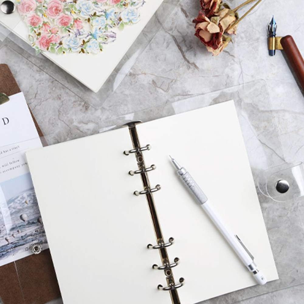 1Pc Transparent PVC Clip File Folder Loose Notebook Sheet R-ing Binder Diary Agenda School Office Supplies