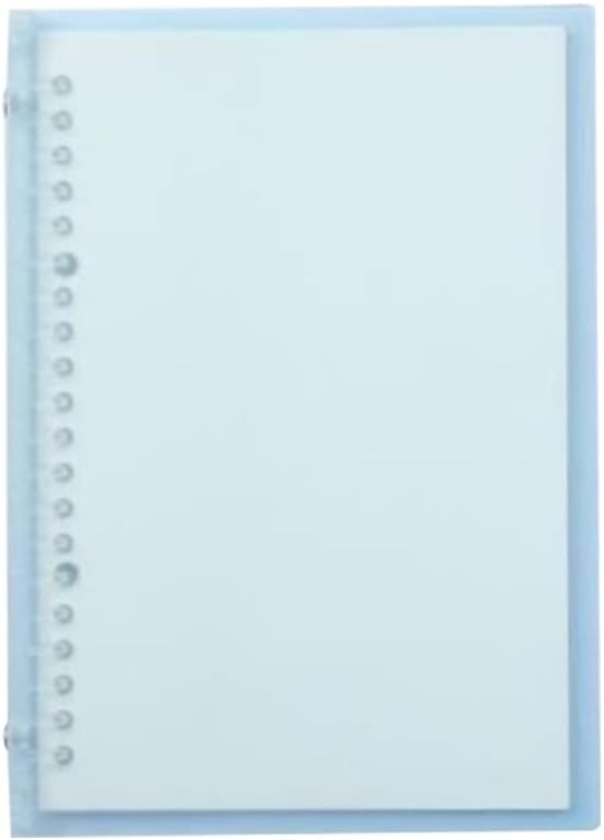 Transparent A5 Refillable Notebook 20 Rings/Holes Loose Leaf Binder Flexible Waterproof PP Cover 30 Sheets Ruled Lined Paper Refillable Binder for Office Home School Students Supplies