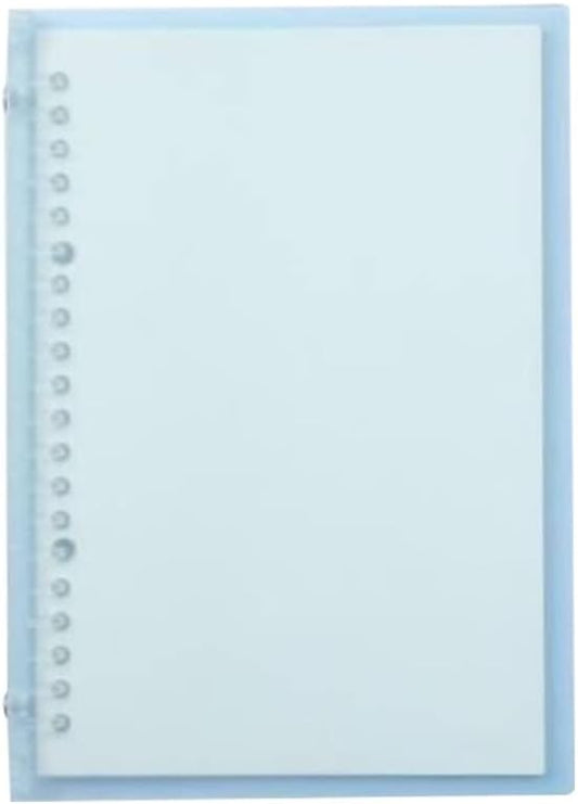 Transparent A5 Refillable Notebook 20 Rings/Holes Loose Leaf Binder Flexible Waterproof PP Cover 30 Sheets Ruled Lined Paper Refillable Binder for Office Home School Students Supplies