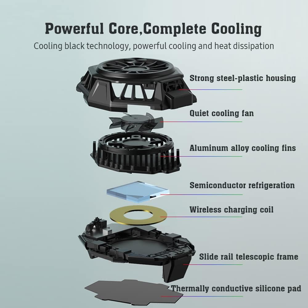 Wireless Charging Cooling Back Clip Mobile Phone Radiator Portable Fan Heat Sink Fast Wireless Charger Lightweight And Convenient