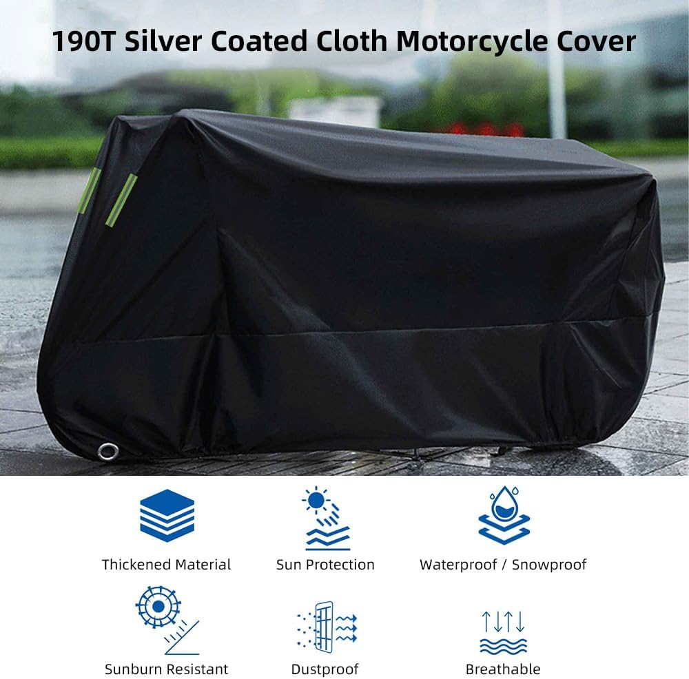 Heavy Duty PVC Motorcycle Cover 2XL/3XL for Weather Protection, for Rain, Snow, 530g Universal Fit