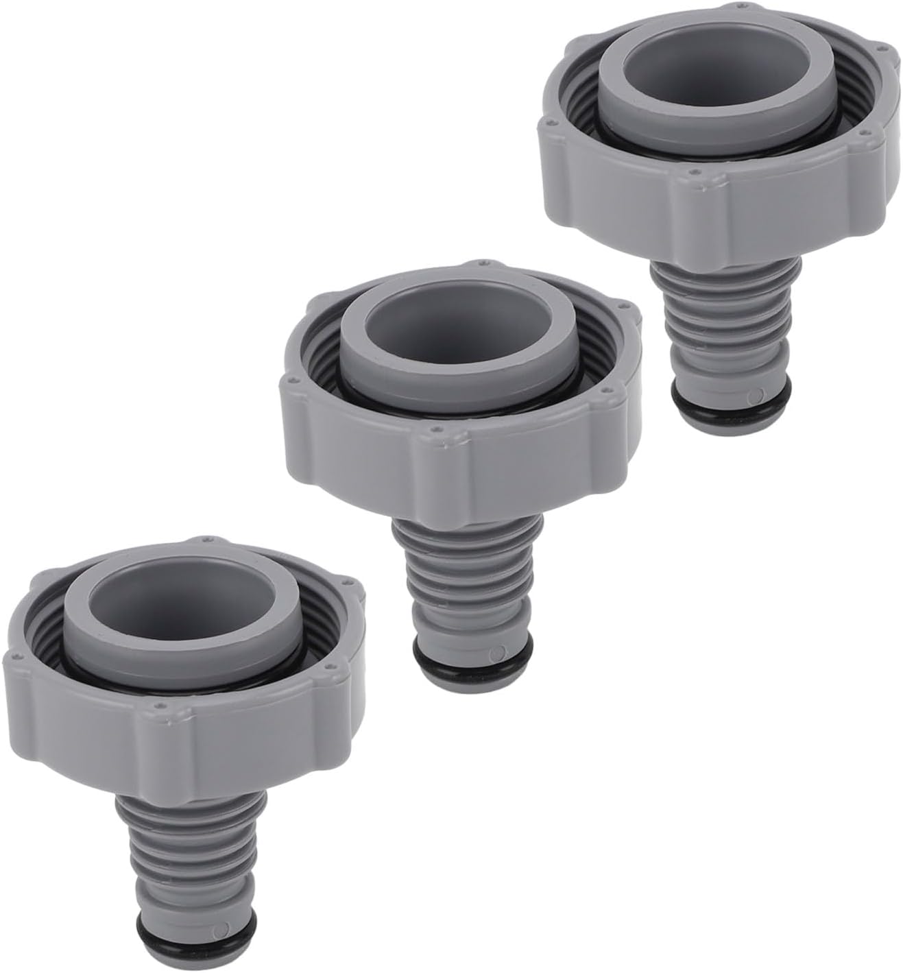 P6H1419-Compatible 40mm Plastic Pool Drain Valve with 32mm Inner Connector - Leak-Proof Design, Easy Installation, for Swimming Pools & Spas (Pack of 3)