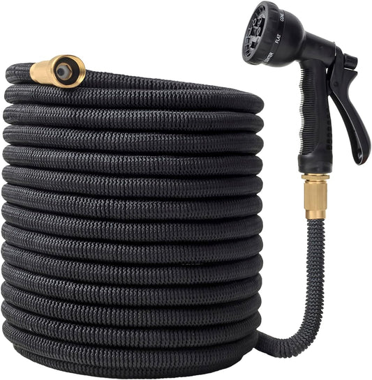 75FT Expandable Garden Hose with 8 Spraying Modes, Shut-Off Valve, Handy Water Pipe for Watering Garden and Washing Car, Expandable Water Hose Tool for Home Use