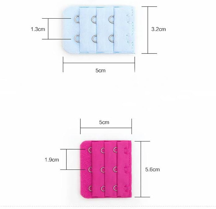 36 Pieces Bra Extenders Brassiere Extension Hooks, 2 and 3 Hooks, 18 Color