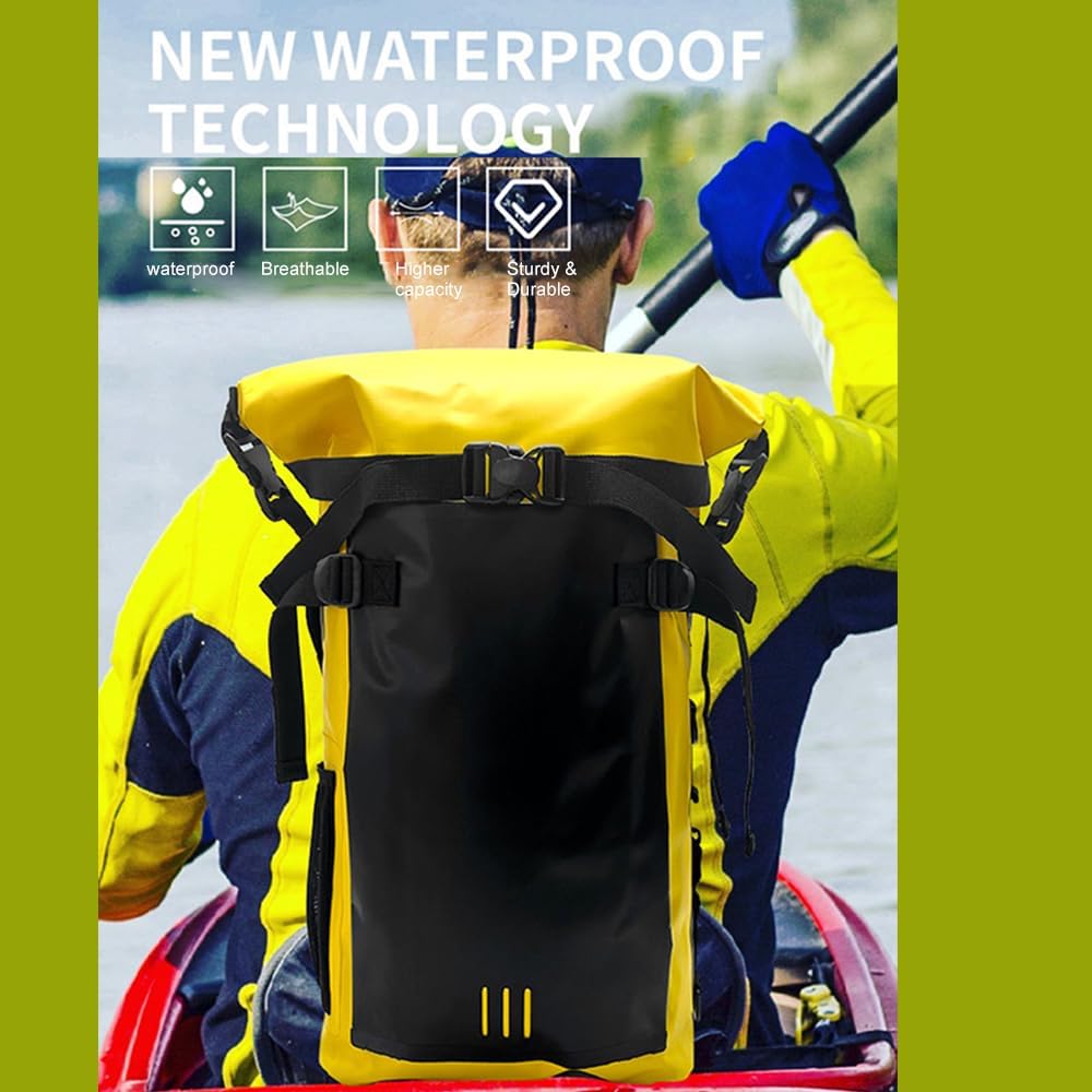 IPX6 Waterproof Backpack with 500D PVC Mesh for Outdoor Adventures, Large Capacity, Dry-Wet Separation, Functional Pockets, Design