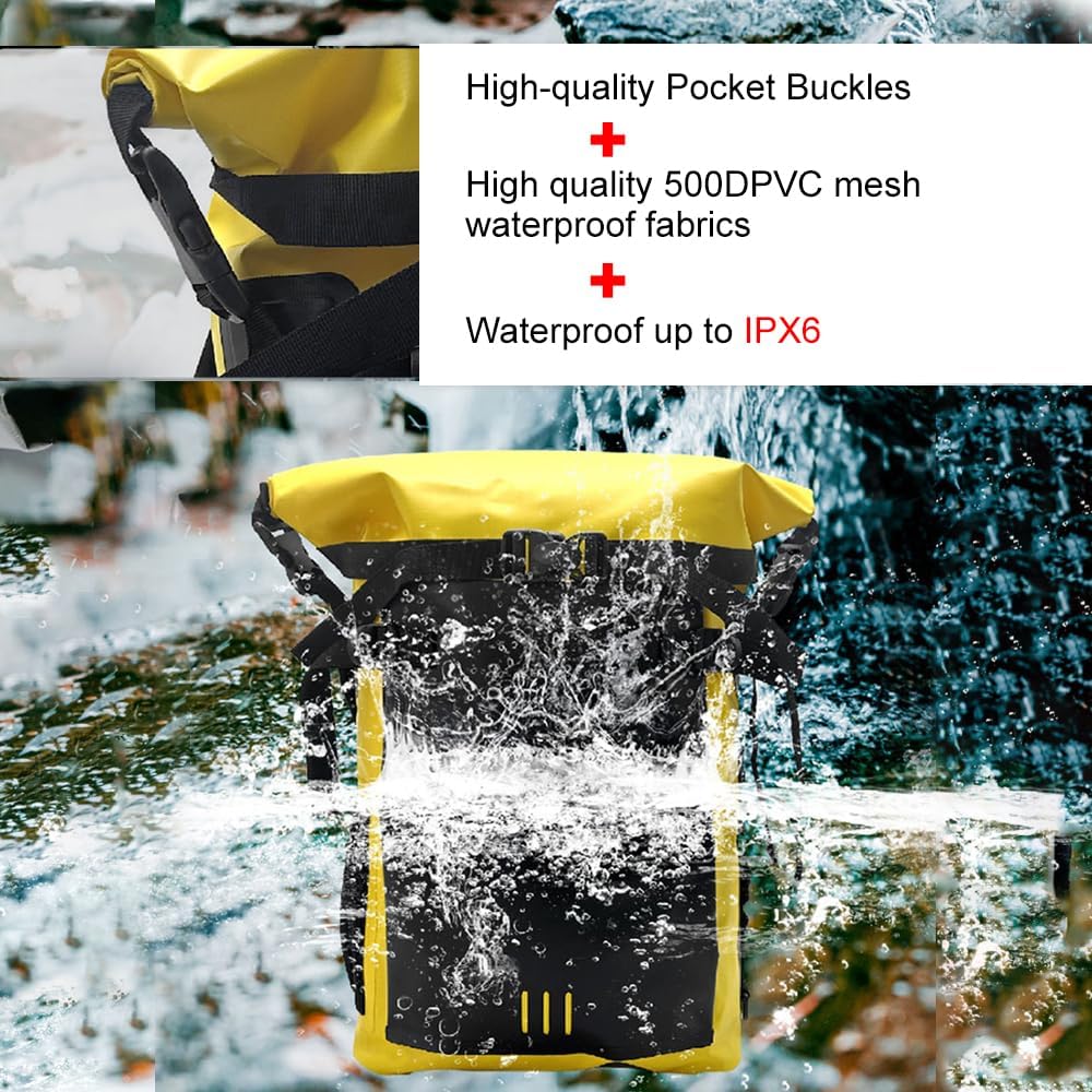 IPX6 Waterproof Backpack with 500D PVC Mesh for Outdoor Adventures, Large Capacity, Dry-Wet Separation, Functional Pockets, Design