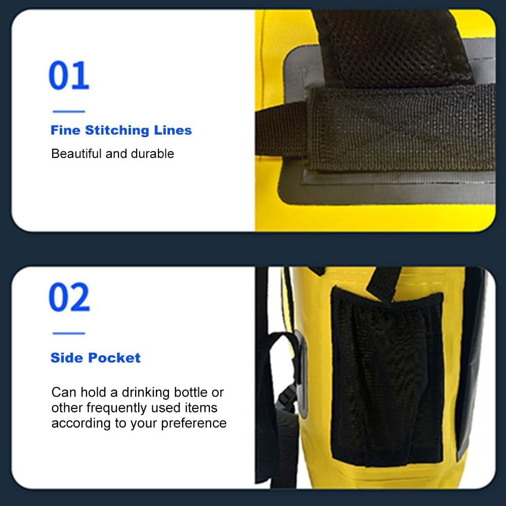 IPX6 Waterproof Backpack with 500D PVC Mesh for Outdoor Adventures, Large Capacity, Dry-Wet Separation, Functional Pockets, Design
