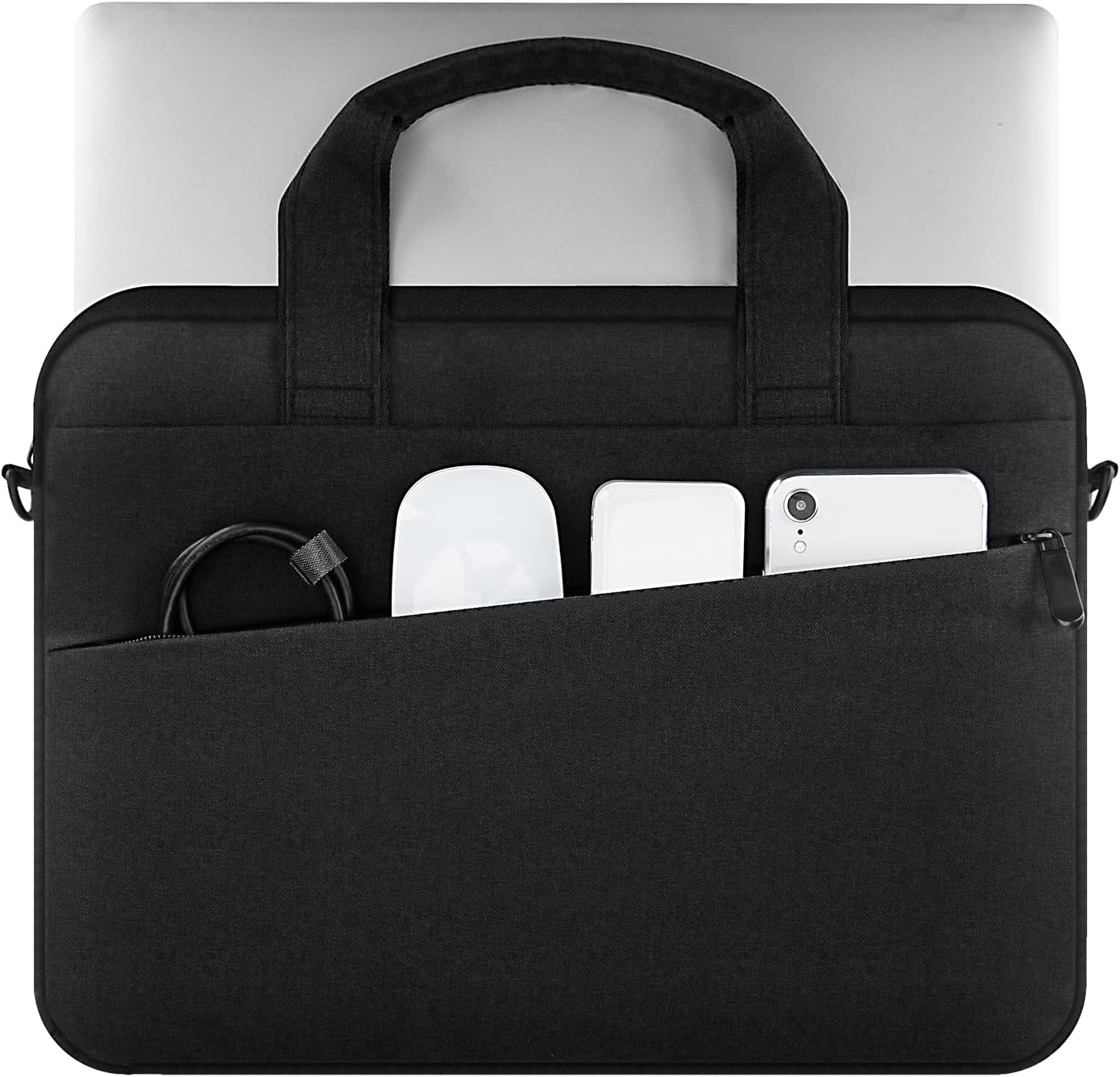 Waterproof Oxford Cloth Sleeve Case with Dual Pockets - Compatible with 14-Inch Devices, Removable Strap, and RPET Material