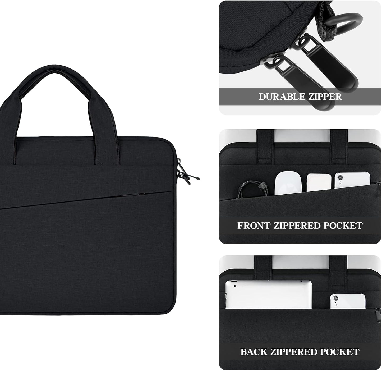 Waterproof Oxford Cloth Sleeve Case with Dual Pockets - Compatible with 14-Inch Devices, Removable Strap, and RPET Material