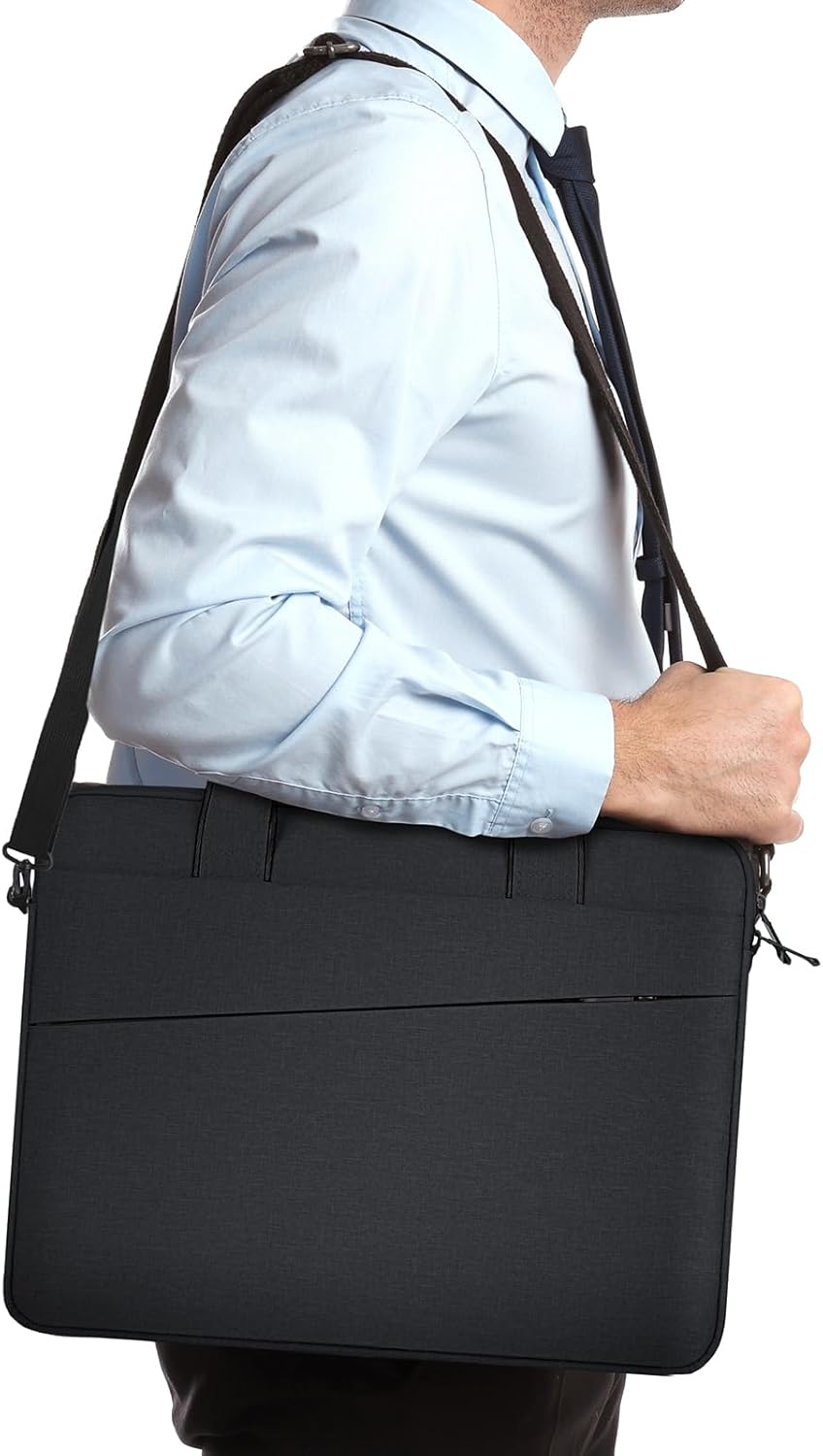 Waterproof Oxford Cloth Sleeve Case with Dual Pockets - Compatible with 14-Inch Devices, Removable Strap, and RPET Material