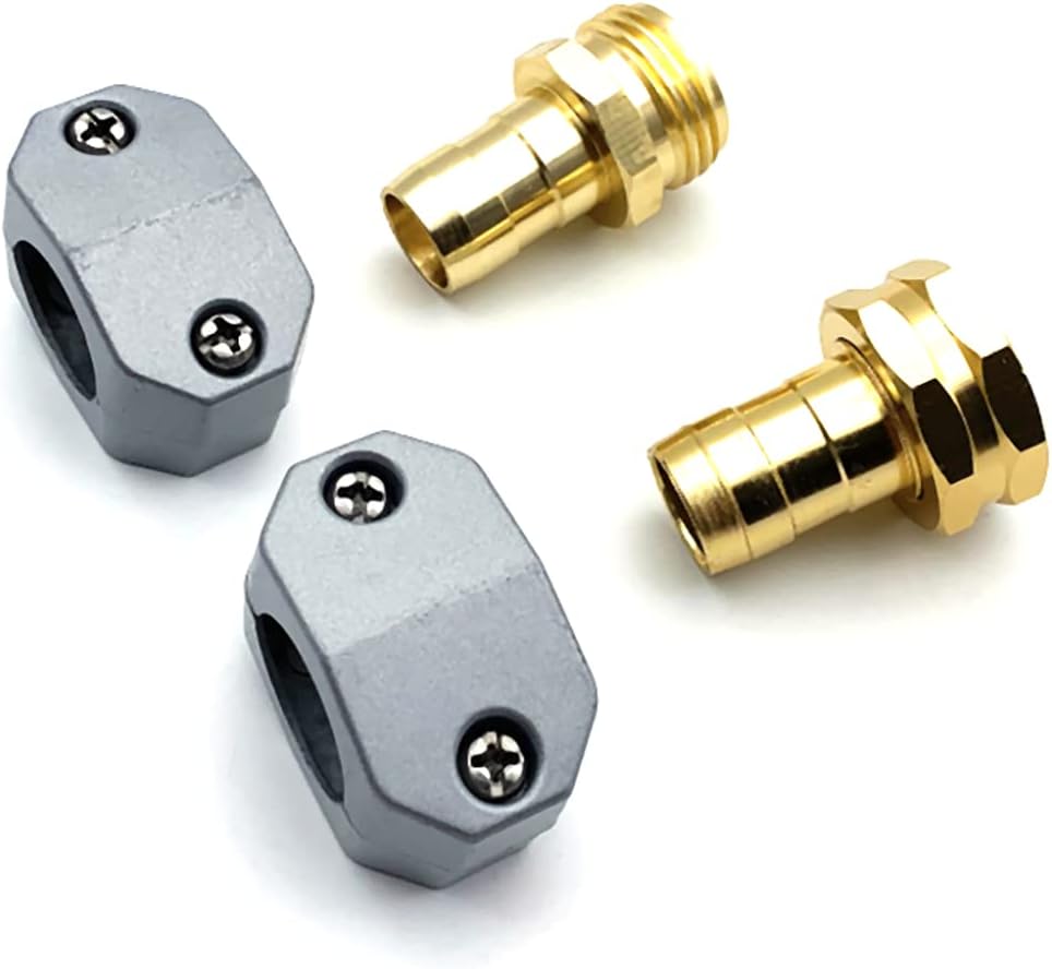 4 Pack Heavy Duty Garden Hose Repair Fittings, Aluminum Mender Female Male Hose Repair Coupler Connector with Clamp, Fits All 3/4 Inch or 5/8 Inch Garden Hose