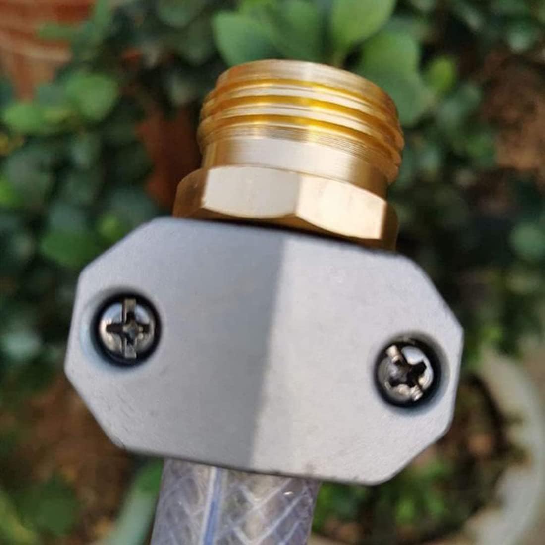 4 Pack Heavy Duty Garden Hose Repair Fittings, Aluminum Mender Female Male Hose Repair Coupler Connector with Clamp, Fits All 3/4 Inch or 5/8 Inch Garden Hose