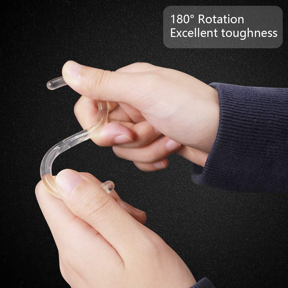 24 pcs Shower Curtain Rings Plastic Curtain C Rings Hook Hanger Bath Drape Loop Clip Glide Bathroom Shower Window Rod (Clear)