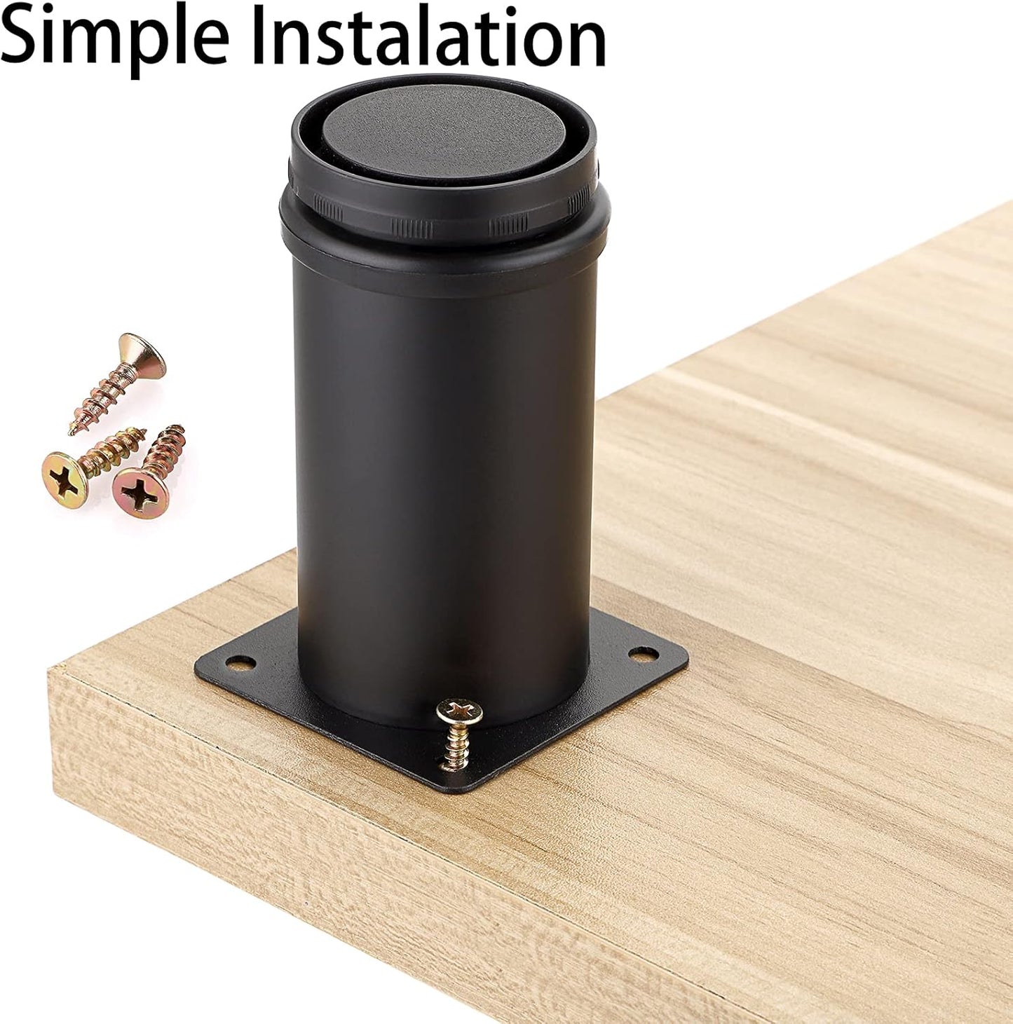 4Pcs 4 Inch Adjustable Replacement Furniture Legs Feets - Stainless Steel Table Legs Extenders Heavy Duty Furniture Risers Lifters for Cabinet Sofa Chair Desk