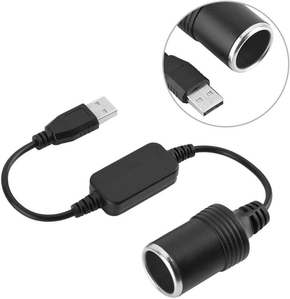 USB A Male to 12V Car Cigarette Lighter Socket Female Power Converter USB to Cigarette Lighter Converter