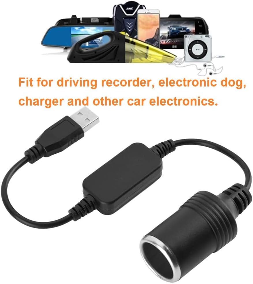 USB A Male to 12V Car Cigarette Lighter Socket Female Power Converter USB to Cigarette Lighter Converter