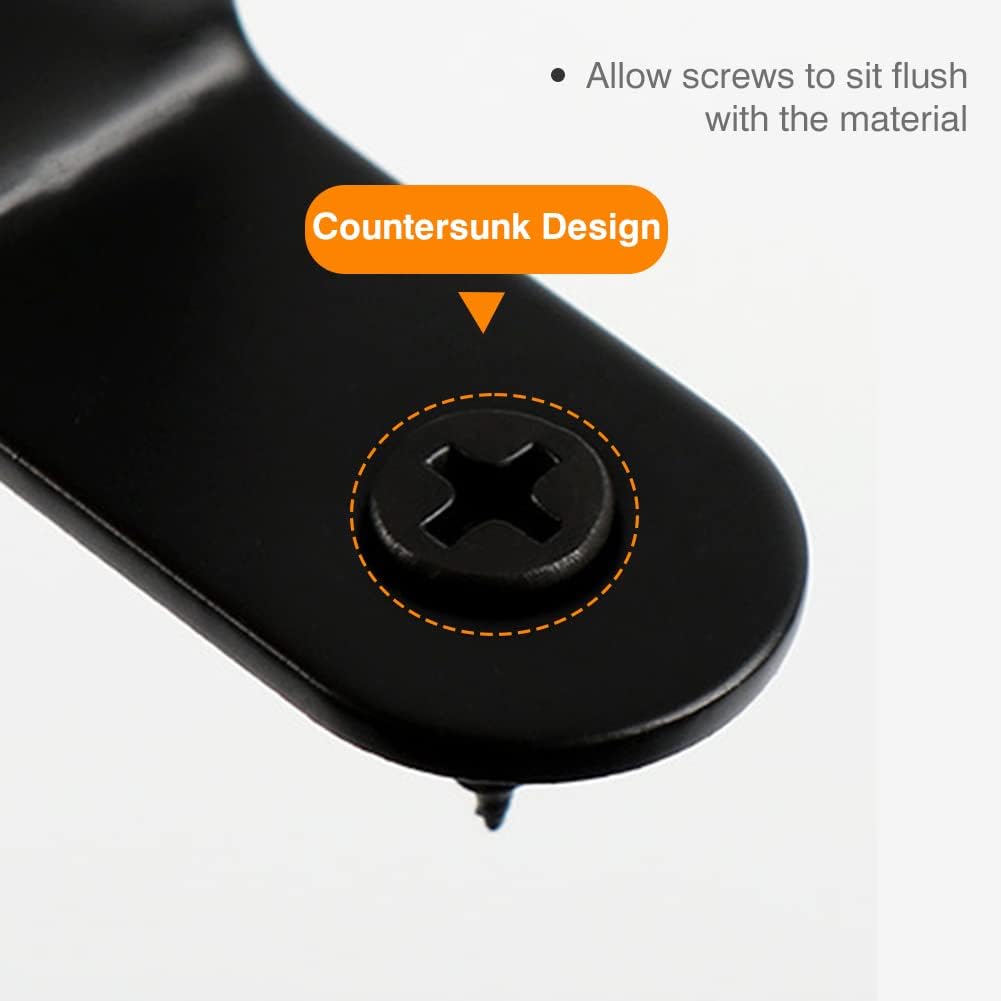 20PCS Small L Brackets, Black Iron Corner Mount Brackets with 40 Screws, Rust Resistant, Easy to Install, Multi-Purpose