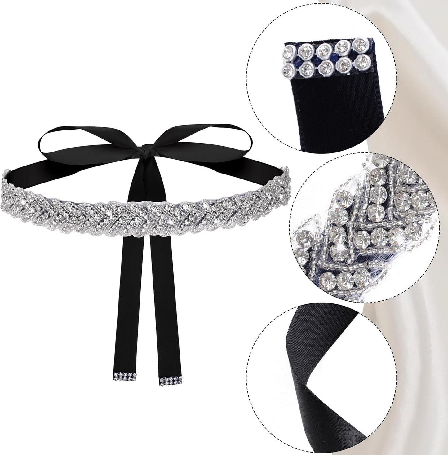 Bridal Rhinestone Wedding Waist Belt for Women Sparkly Belt Wedding Satin Sash for Special Occasion