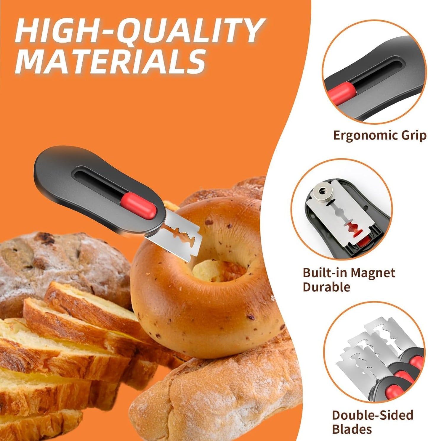 (2 Packs) Bread Lame Dough Scoring Tool with Telescoping Feature, Professional Bread Lame for Bread Scoring Tool & Sourdough Scoring Tool, Bread Lame Dough Scoring Tool with 10 Replacement Blades