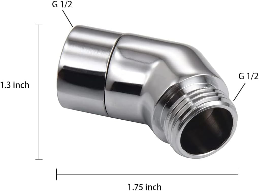 Handheld Shower Head Elbow Adapter G1/2" Shower Connector 45-Degree Adapter Solid Brass, Suitable for Most Standard Shower Systems