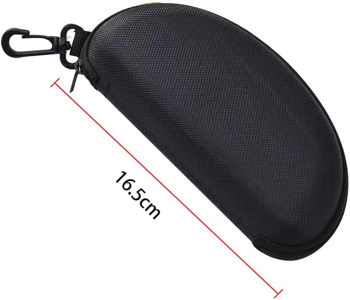 3pcs Zipper Hard Shell Sunglasses Case Eyeglasses Case Portable Travel Glasses Case with Plastic Carabiner Hook
