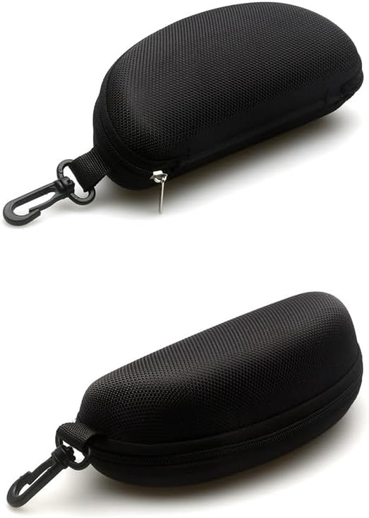 3pcs Zipper Hard Shell Sunglasses Case Eyeglasses Case Portable Travel Glasses Case with Plastic Carabiner Hook
