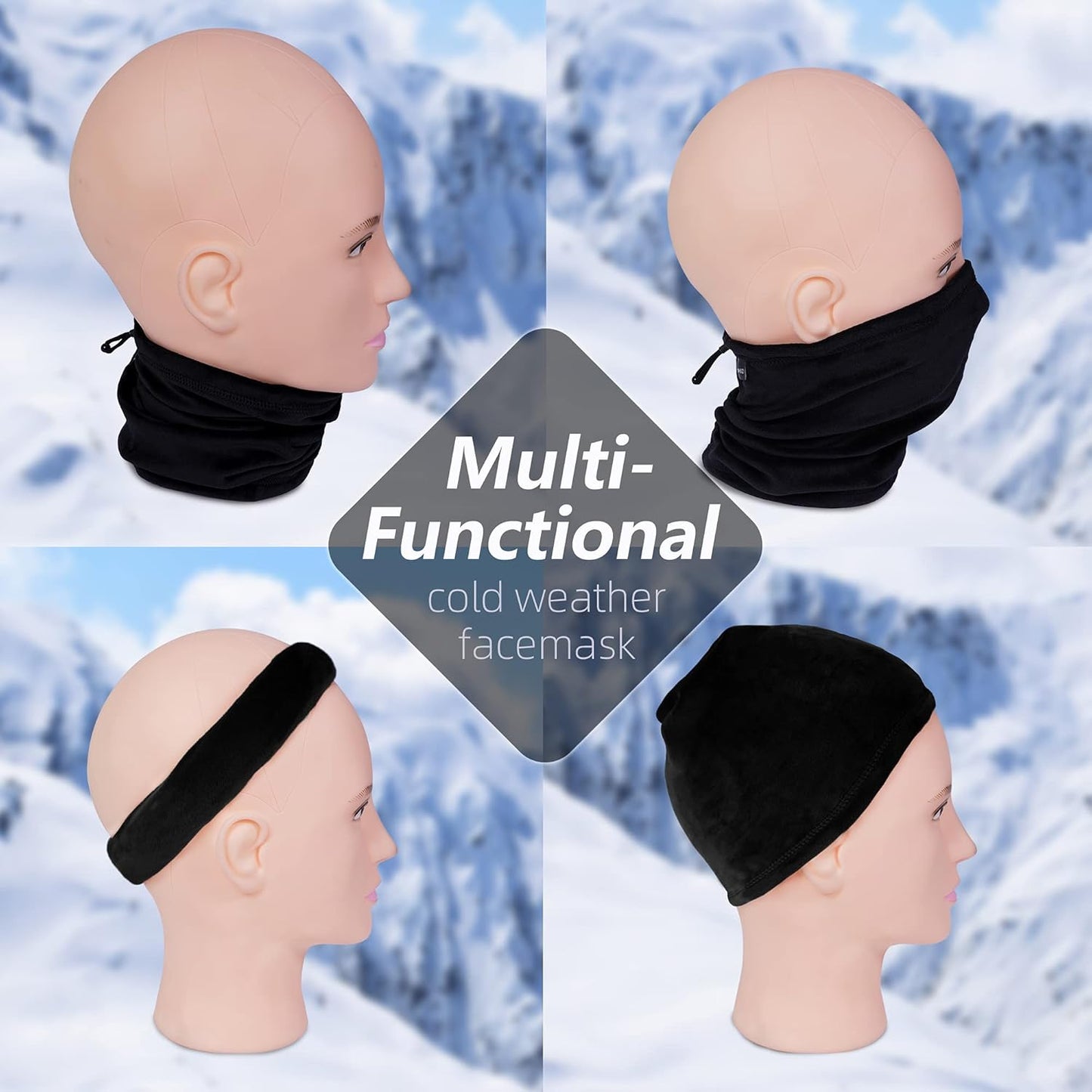 2 Pack Kids Neck Warmer Winter Fleece Gators Cold Weather Face Mask for Boys Girls Youth Neck Gaiter