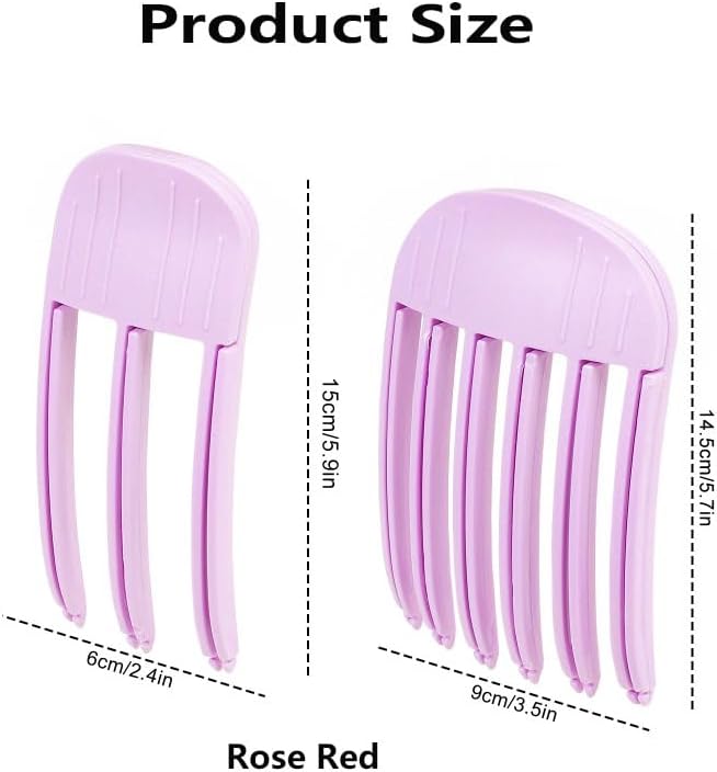 2 Pcs Wind Shaping Styling Comb for Fluffy Bangs,No-Trace Hair Root Lifting Hair Volume Clip,Easy High Crown Volume Tool,Quick Hair Styling Tools Volumizing Hair Clips for All Hair Types (Rose Red)