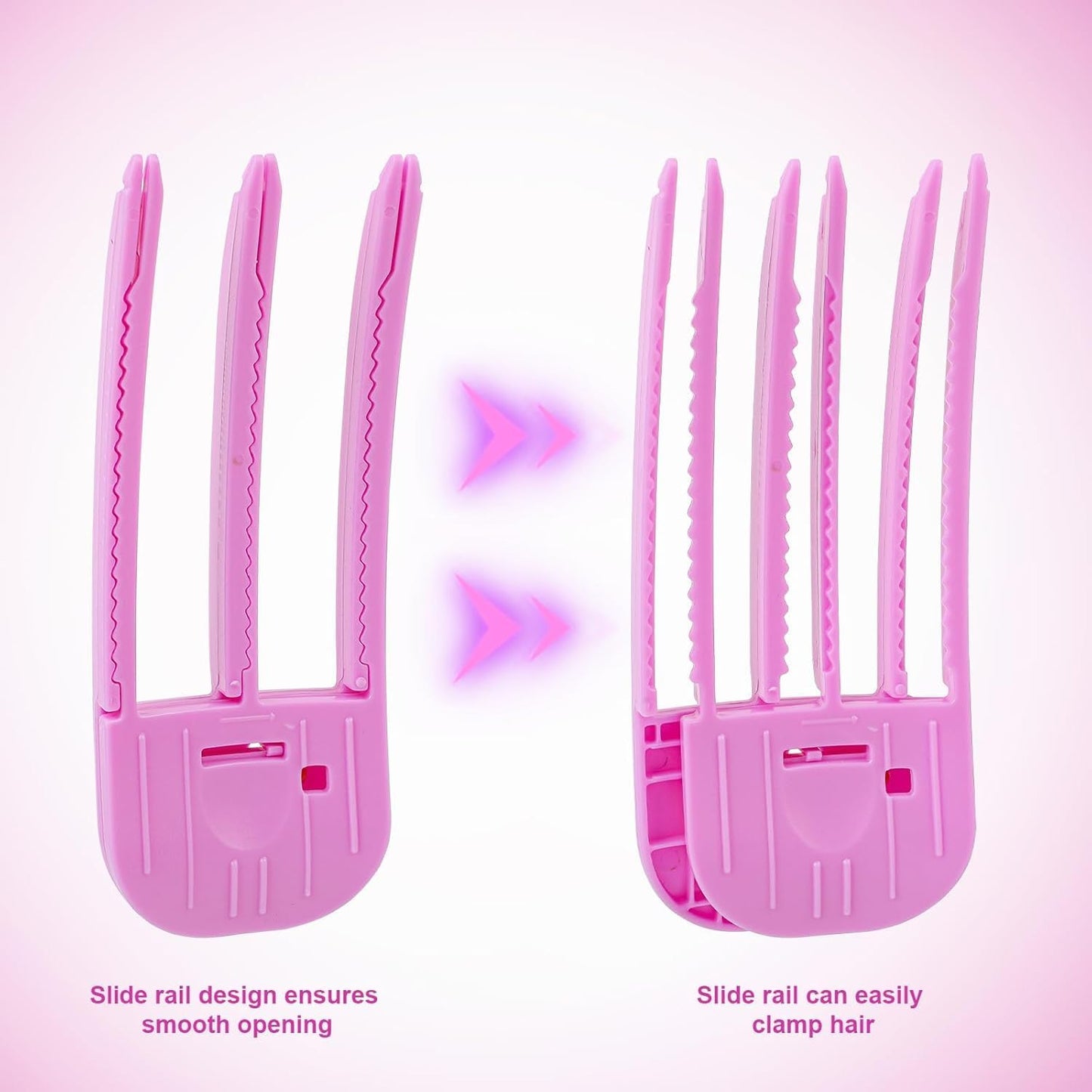 2 Pcs Wind Shaping Styling Comb for Fluffy Bangs,No-Trace Hair Root Lifting Hair Volume Clip,Easy High Crown Volume Tool,Quick Hair Styling Tools Volumizing Hair Clips for All Hair Types (Rose Red)