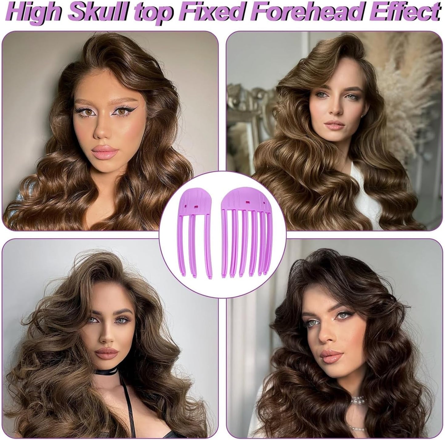2 Pcs Wind Shaping Styling Comb for Fluffy Bangs,No-Trace Hair Root Lifting Hair Volume Clip,Easy High Crown Volume Tool,Quick Hair Styling Tools Volumizing Hair Clips for All Hair Types (Rose Red)