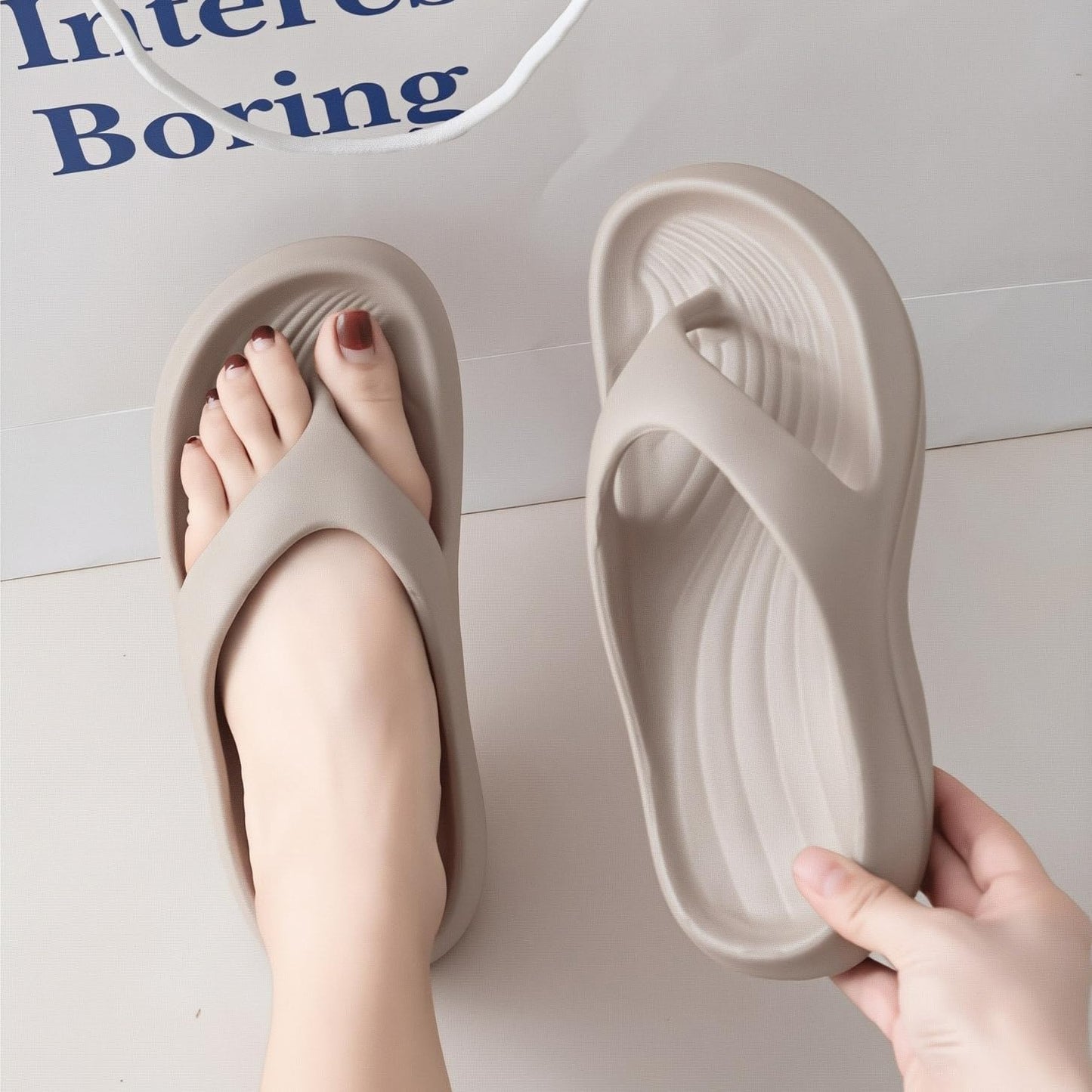 Arch Support Pillow Slides Flip Flops for Women Men, 2025 Summer Orthopedic Cloud Slides Soft Non-slip